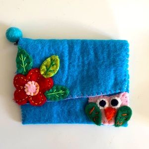 Hand felted coin purse wallet